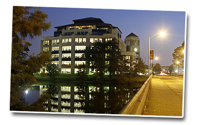 university library night scene