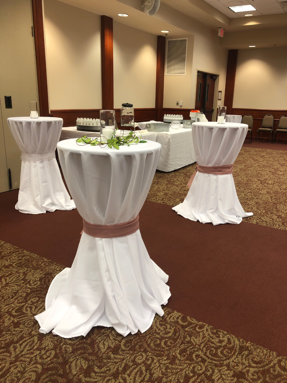 smaller tall side tables decorated