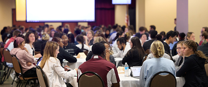 College of Health Sciences and College of Pharmacy students participating in IPE events