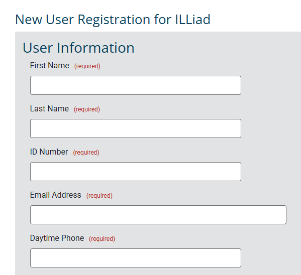 ILL account creation
