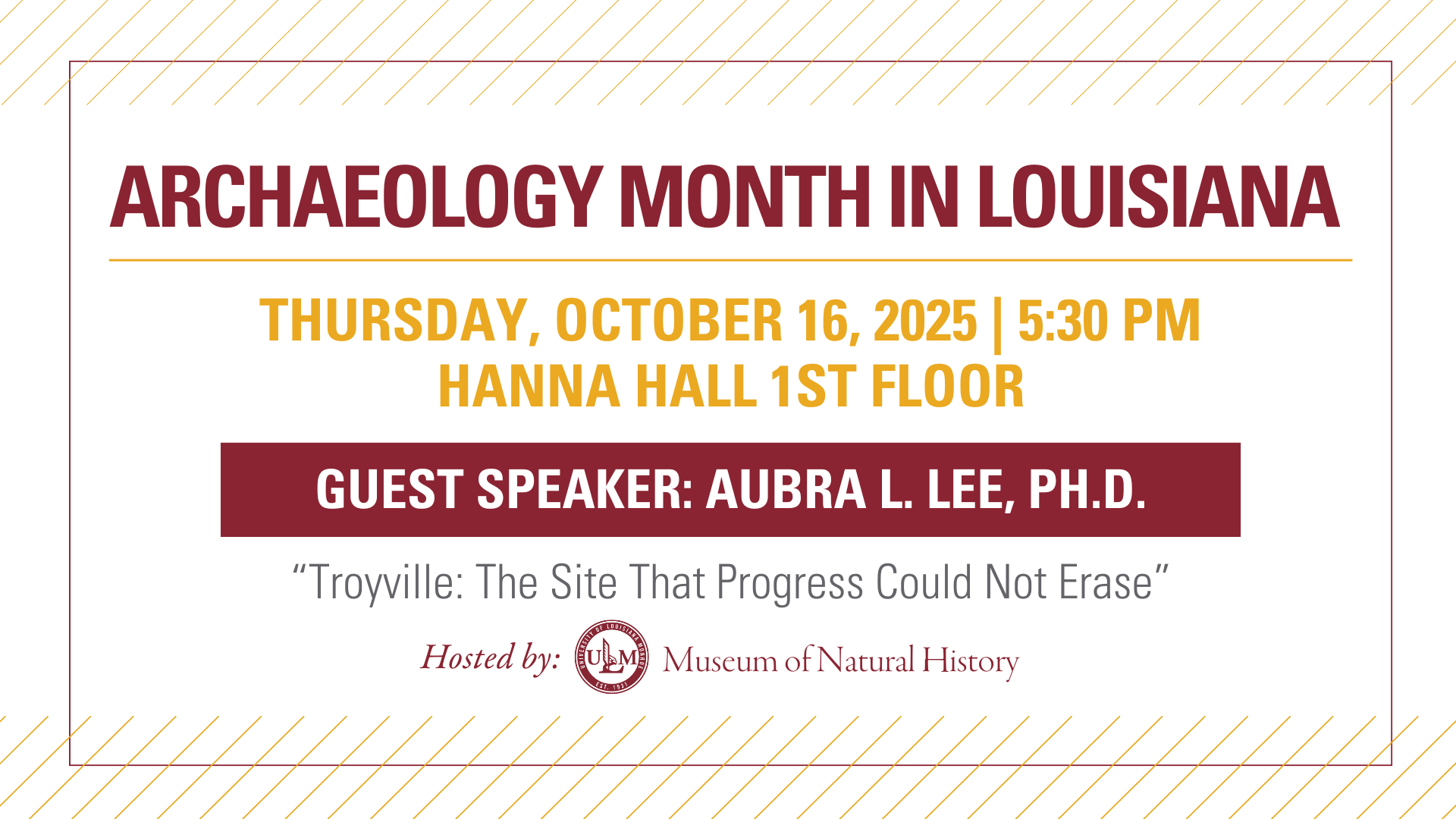 Graphic for Archaeology Month in Louisiana