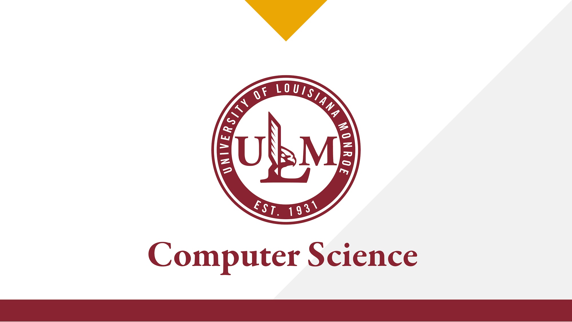 University of Louisiana Monroe logo over the words "Computer Science"