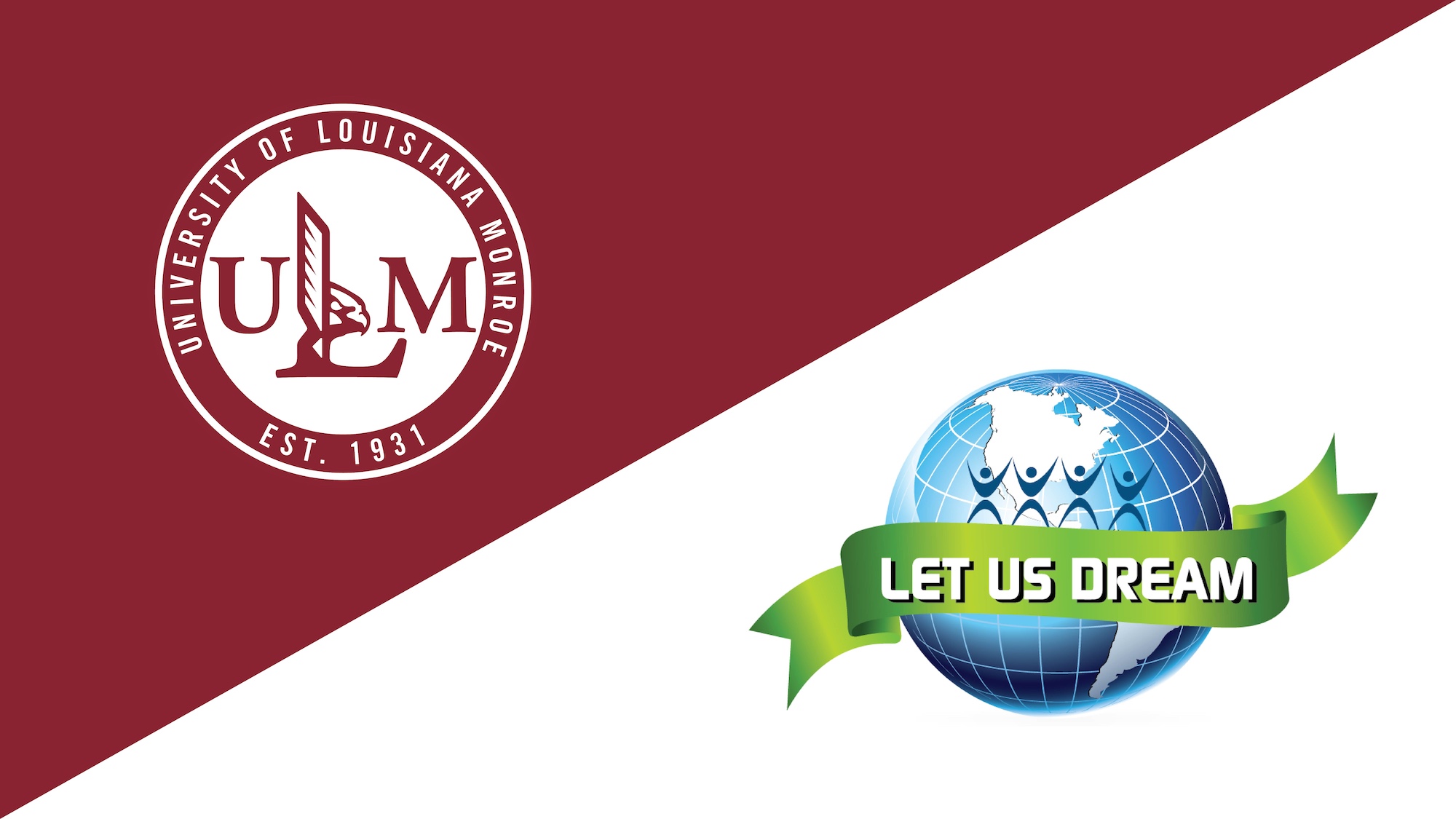 A graphic with the ULM logo and the Let Us Dream logo. 
