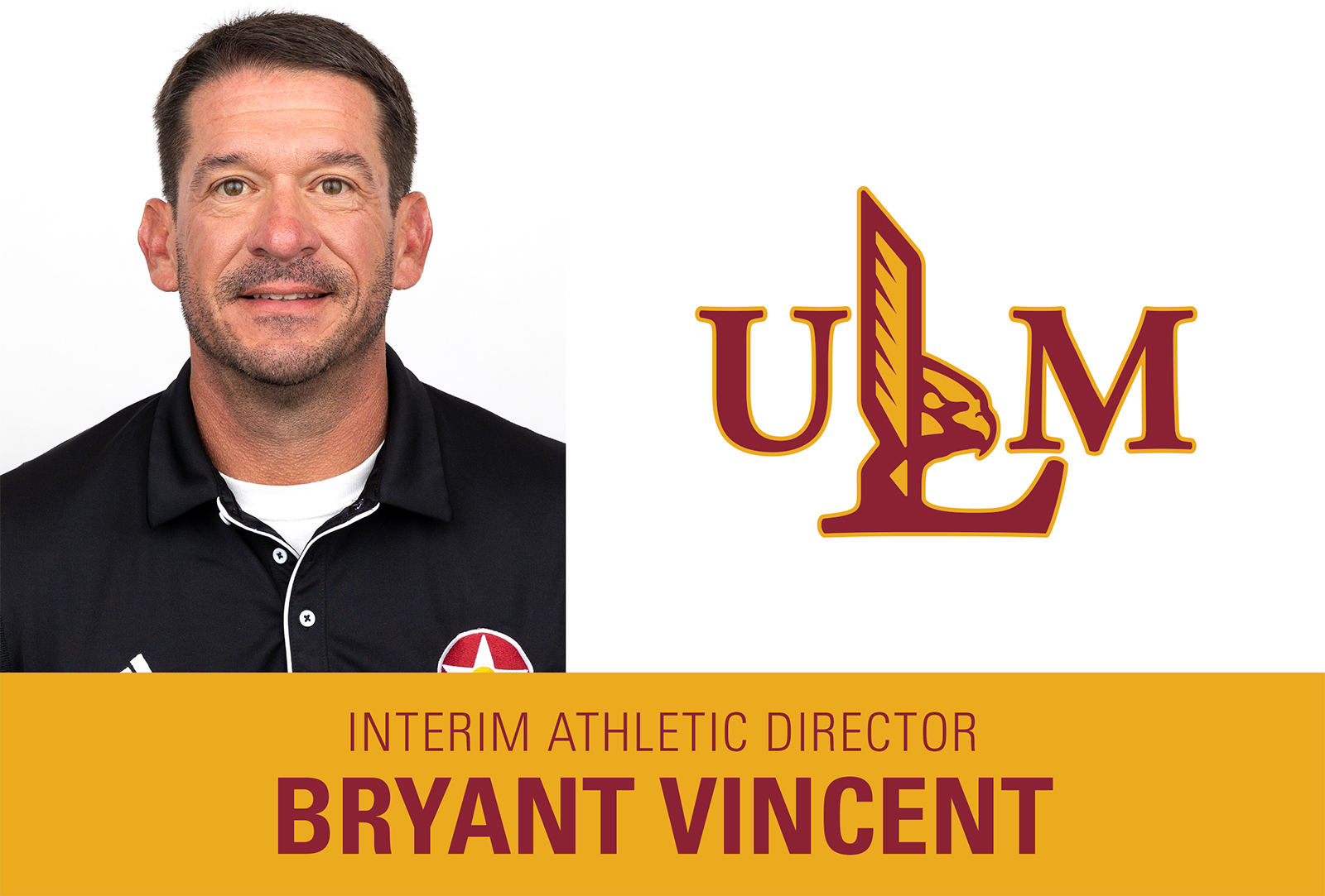 Photo of Coach Bryant Vincent with caption "Interim Athletic Director"
