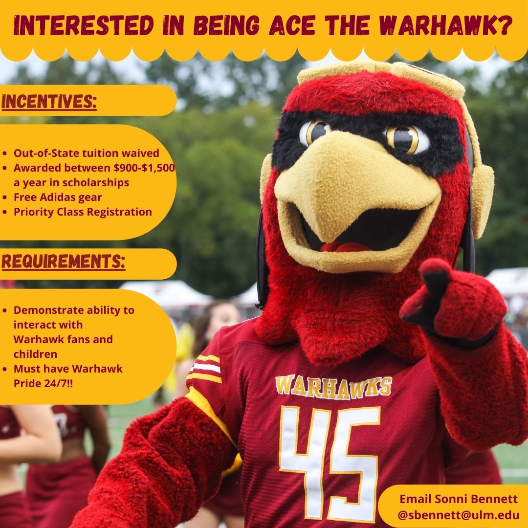 Ace the Warhawk | ULM University of Louisiana at Monroe