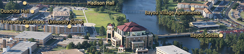 residence hall locations west of the bayou